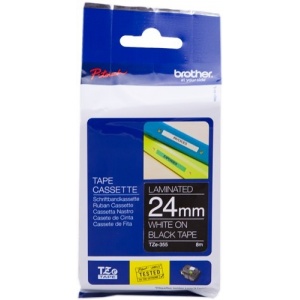 Brother TZe-355 TZ-355 ORIGINAL nastro laminato bianco su nero 24 mm x 8 mt - 4977766685856