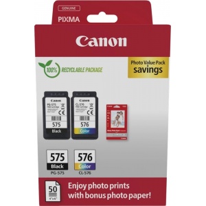 Canon PG-575+CL-576 Orig black / color + 50 fogli 10x15 cm 8714574679730